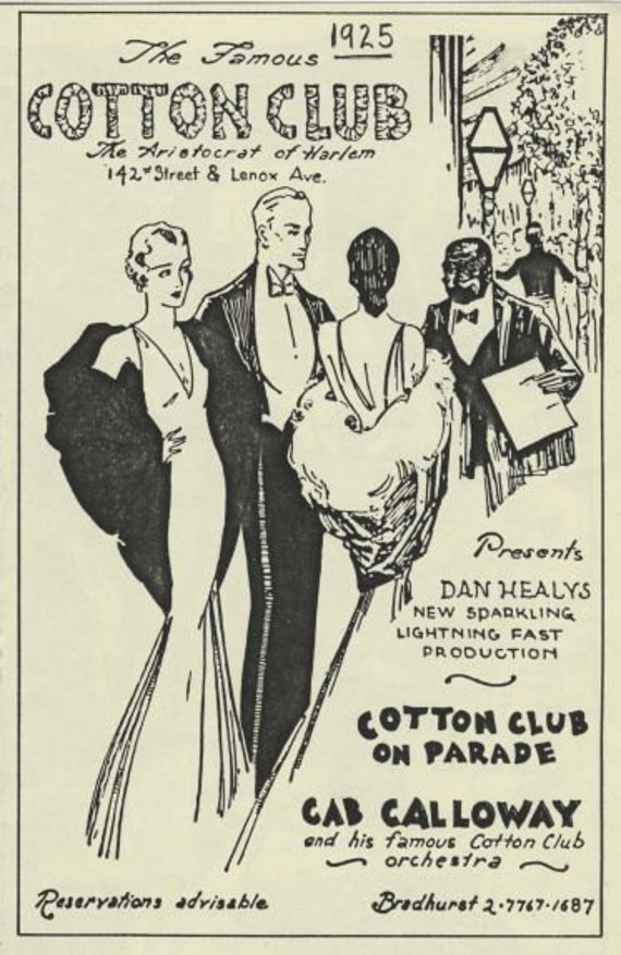Famous Cotton Club Ad Print From New York City1925 Famous Cotton Club Ad Print From New York City1925