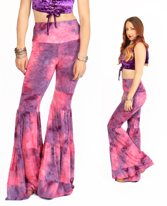 Pink Purple Tie Dye Flow Pants