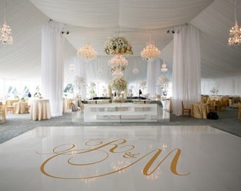 Dance Floor Decal, Wedding Decor, Wedding Decoration, Monogram Decal, Wedding Floor Decal, Dance Floor, Wedding Dance Floor Decal - DFD0008