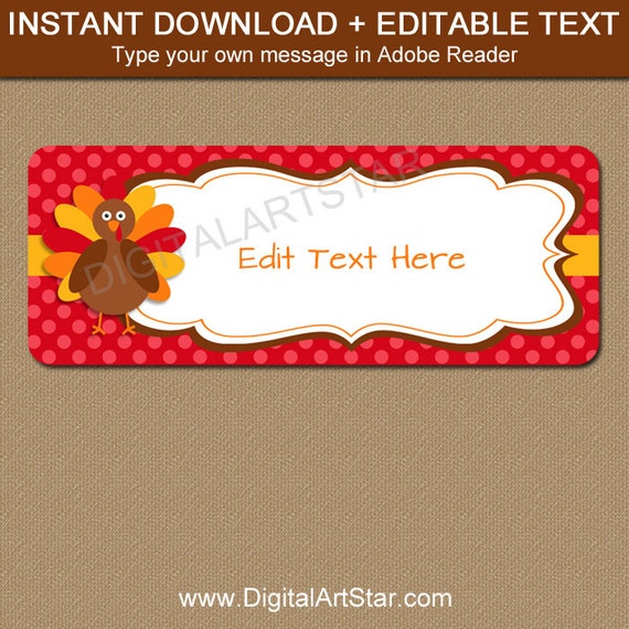 Thanksgiving Address Labels Digital Thanksgiving Return Labels Cute 