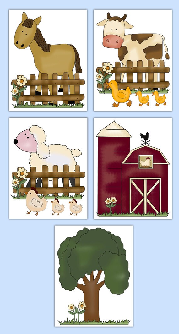 FARM ANIMAL NURSERY Decals Baby Barnyard Wall Art Stickers