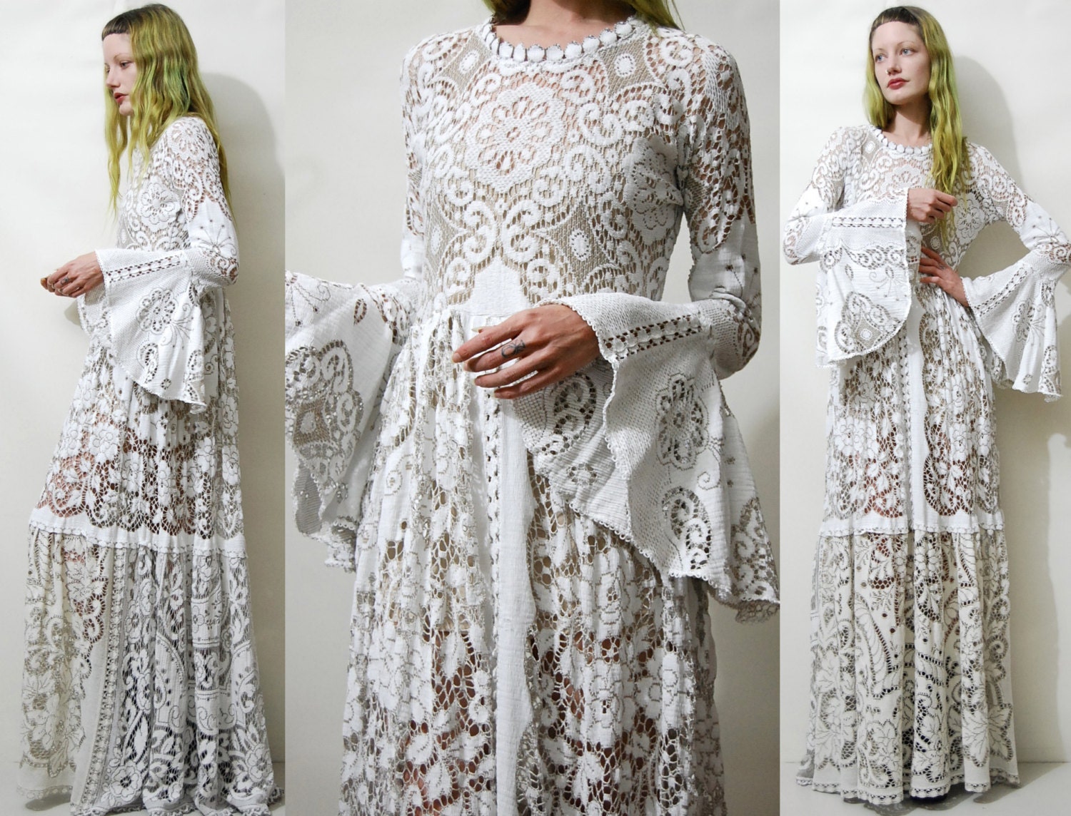 Off white maxi dress with sleeves denmark cheapeset price