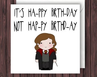 Levi-o-sa. Harry Potter Birthday Card. Funny Greetings Card. Geek Blank Card.