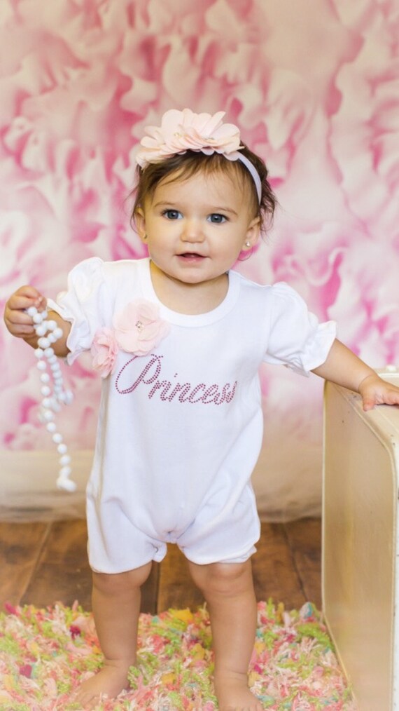 Bubble Romper Baby Girl Romper Set Princess White Infant One