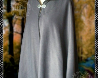 Short Cape, Cloak, Wrap, Pixie hood, Knee length, Polar Fleece, Pagan, Renaissance, Woodland, LARP