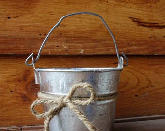 Wedding Bucket - Flower Girl Pail - Wedding Basket - Flower Girl Bucket - Rustic Wedding Basket - Wedding Pail - Rustic Home Decor
