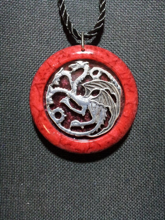 House Targaryen Game of Thrones Necklace in Black and Red