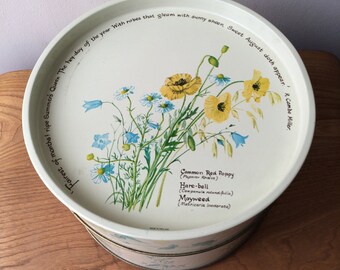 Retro Webb & Bower Flowers Metal Stacking Canisters