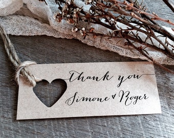 Wedding Thank You Tags, Personalised Thank You Tags, Thank you Tags, Thank you, Wedding Thank you, Kraft Thank you Tags