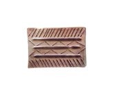 Soap dish- Ceramic cream and brown soap dish- Rectangular, textured soap dish. Easy to clean. Handmade and hand painted. #EtsyGifts