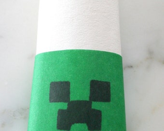 Minecraft Party Creeper Napkin Rings - Minecraft Birthday Decorations - Creeper
