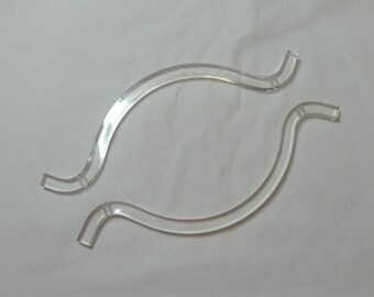 1960s Vintage Set of Lucite Purse Handles, 10 In. Long, Curved Lucite Acrylic Handles, Vintage Lucite, Lucite Fashion, Screw or Sew On