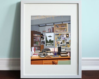 Fox Mulder's Office - The X-Files, The X-Files Art Print, TV Sitcom