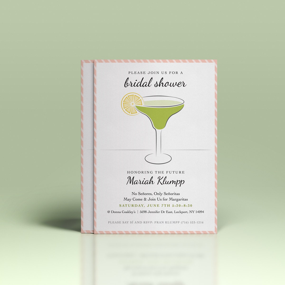 Señoritas Margaritas Themed Bridal Shower Invitations 5