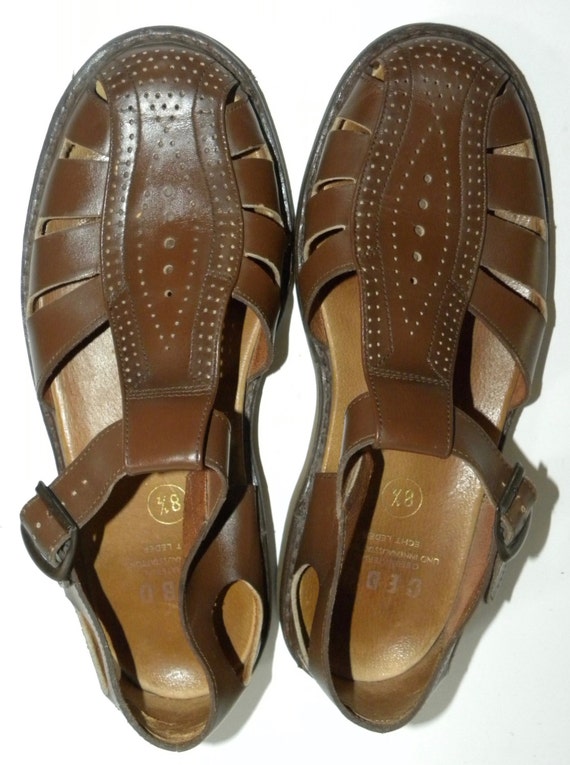 Vintage Cebo European Leather sandals / T strap / cage