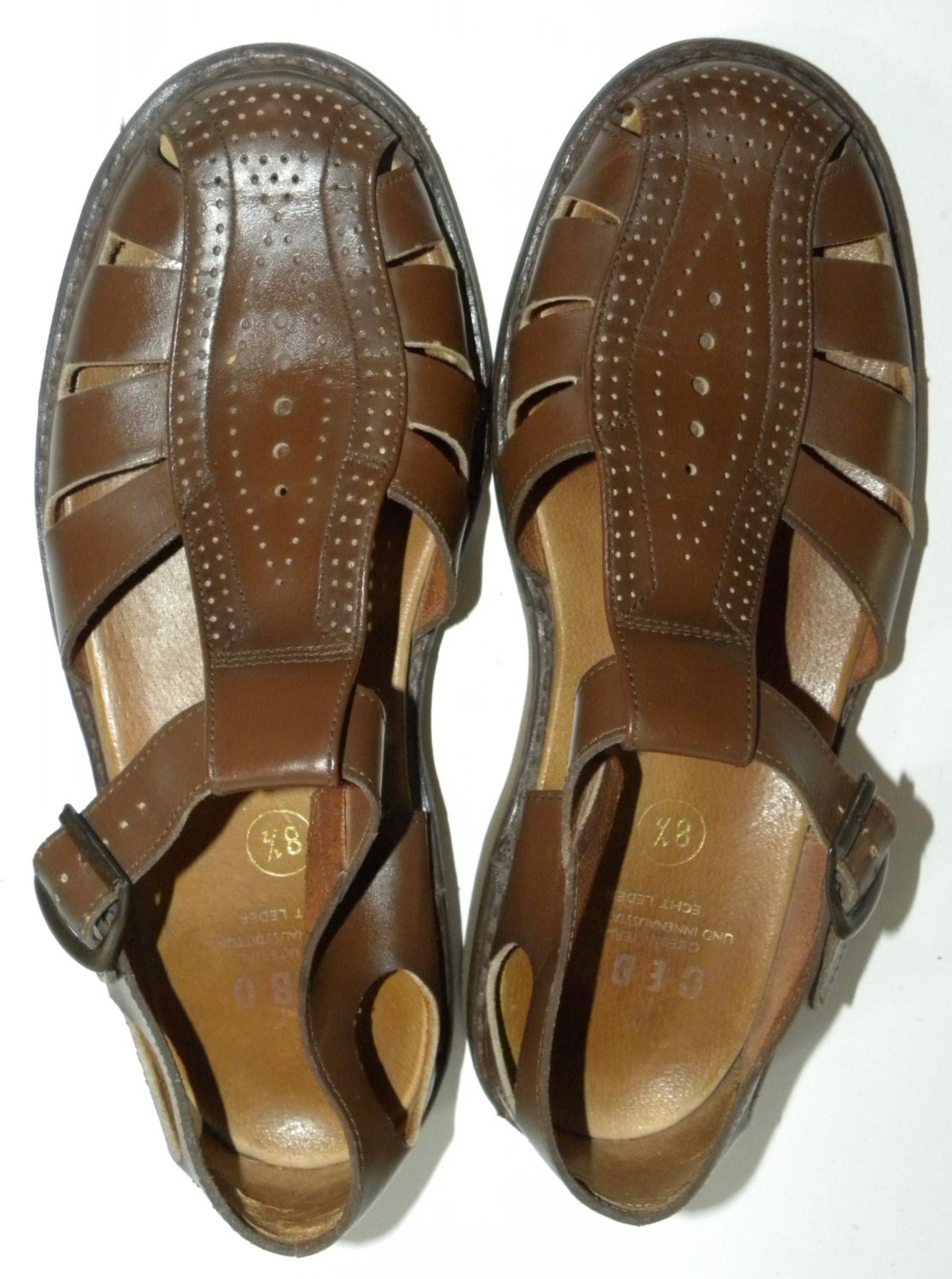 Vintage Cebo European Leather sandals / T strap / cage