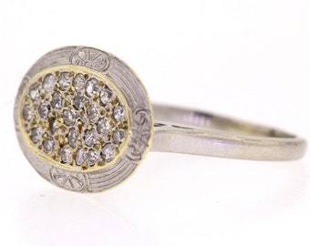 SALE - Antique Edwardian Engagement Ring, White Gold Vintage Diamond Cluster Ring