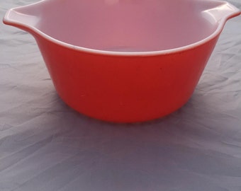 Vintage Pyrex Red Friendship Round Cinderella Casserole Dish - 474 Red, 1970s