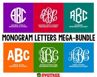 Monogram Letters SVG Monogram Alphabet SVG Master Circle SVG Circle Monogram svg Vine Monogram svg svg files Cut File Bundle