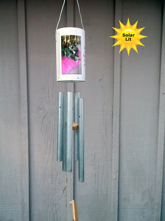 Personalized Pet Memorial PVC Wind Chime with Solar Light