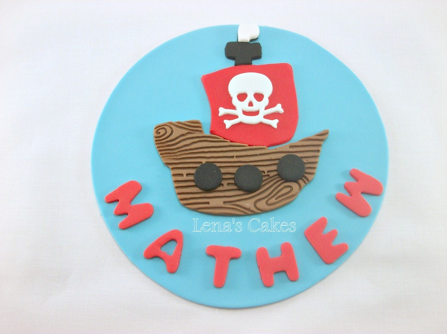 Pirate Cake Fondant Edible Topper Boy Birthday Cake Topper