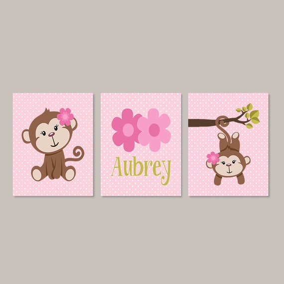 Girl MONKEY Nursery Decor Monkey Bathroom Girl Wall Art Girl MONKEY Nursery Decor Monkey Bathroom Girl Wall Art
