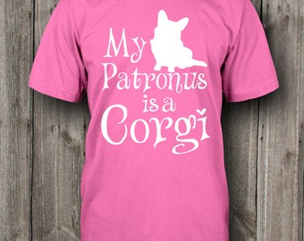 Corgi Shirt,Funny tshirts,Geekery clothing,My Patronus is a Corgi ,T Shirt,Corgi,Mens Shirt,Womens Shirt,Potter,BFC_003