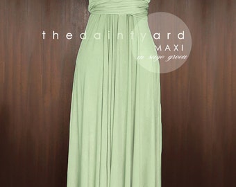 MAXI Sage Green Bridesmaid Dress Convertible Dress Infinity Dress Multiway Dress Wrap Dress Wedding Dress Prom Dress Long Full Length Dress