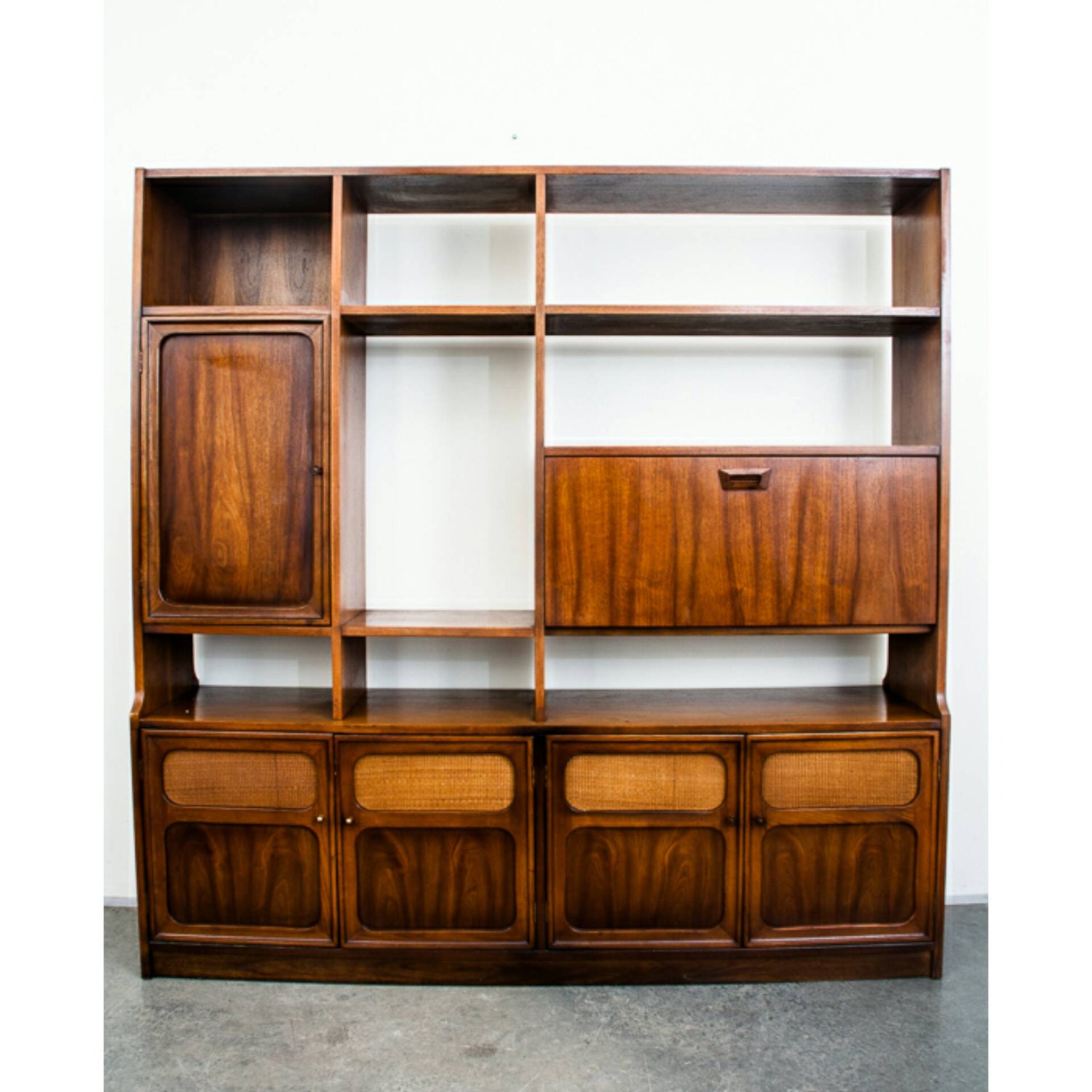 Mid Century Modern Wall Unit Room Divider JB Van Sciver Desk