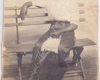 The Quiet One - Vintage Photograph, RPPC Attractive African American Woman
