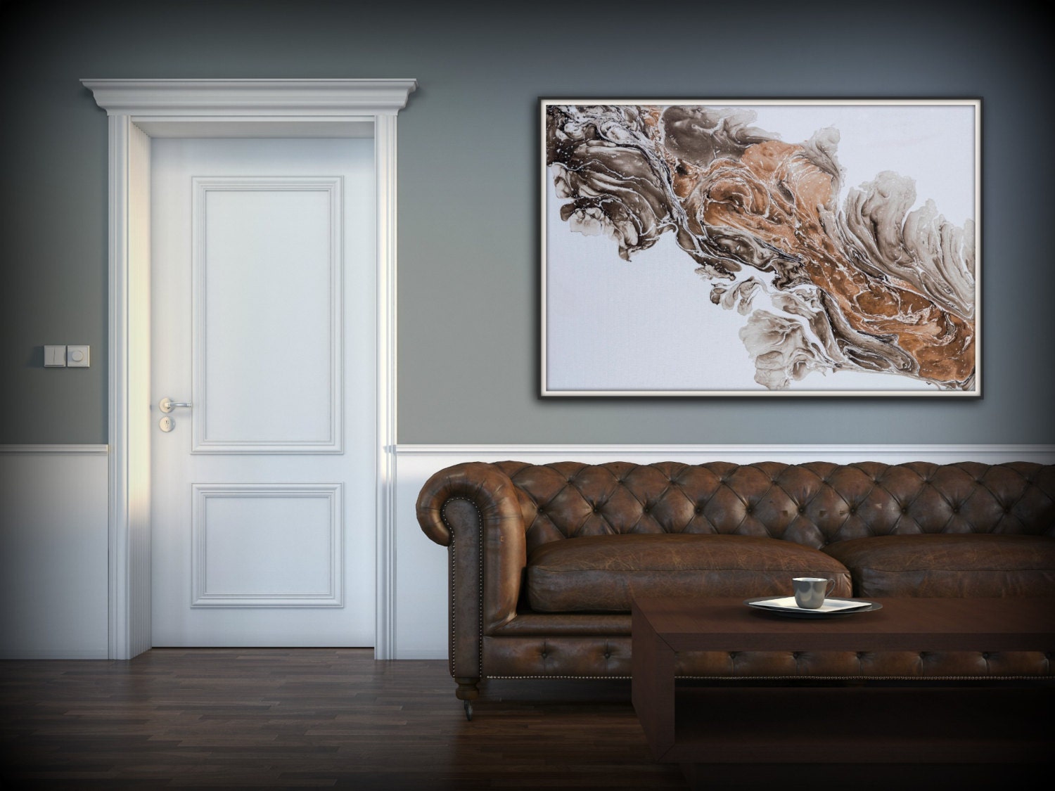 Fine Art Painting, Abstract Art, Wall Art Print, Modern Painting, Brown