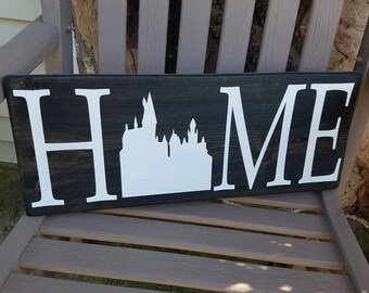 Hogwarts Sign, Harry Potter, Home Decor, Handmade Wooden Sign, Rustic Decor, Home Sign