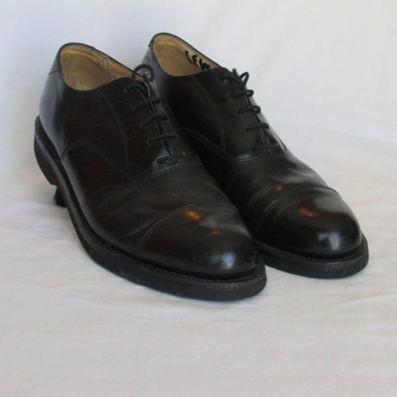 Mens Size 10-10.5 Black Leather Dress Shoes Military Style