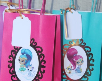 Shimmer and Shine inspired party, Shimmer and Shine favor bags, Set of 10