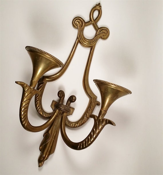 Solid Brass Large Wall Sconce for Candles 16 x 8 by ...