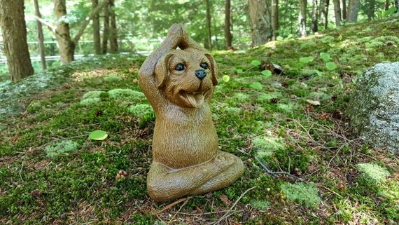 yoga dog garden statue