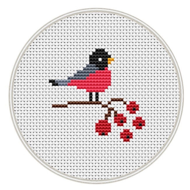 Bird cross stitch pattern Counted cross stitch pattern small