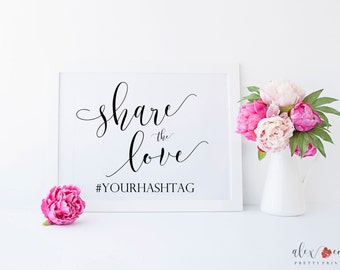 Wedding Hashtag Sign Printable. Wedding Hashtag Printable. Hashtag Printable. Share the Love Sign. Hashtag Wedding Sign. Wedding Hashtag.