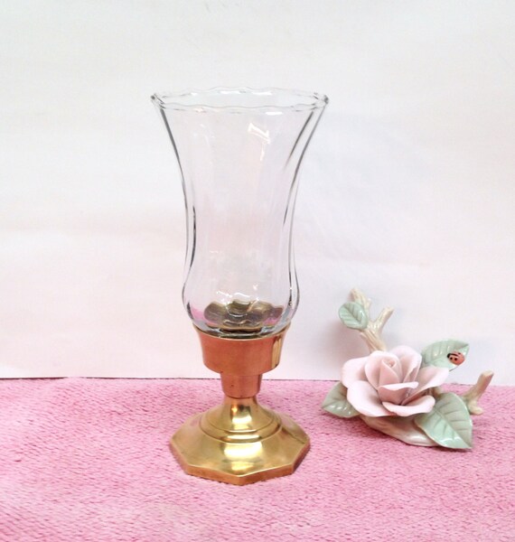 BRASS HURRICANE CANDLE Holder is a Fine Quality Vintage
