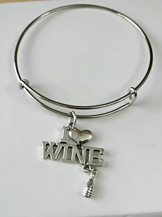 Items similar to wine bracelet wine charm wine lover gifts I love wine charm womens bracelet on Etsy