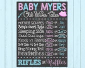 Items similar to Old Wives Tales Chalkboard Poster Printable | Gender ...