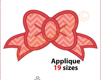 Girl Bow Applique Design. Girl bow embroidery design. Bow applique design. Bow embroidery. Applique bow. Machine embroidery design