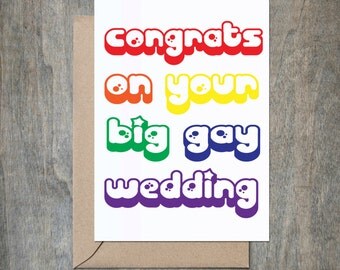 Big Gay Wedding. Gay Wedding Card. Lesbian Card. LGBT Card. Rainbow Card. Funny Gay Wedding Card. LGBT Wedding Card. Funny Wedding Card.