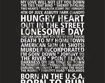 Bruce Springsteen & The E Street Band - The River Tour 2016 - Hampden Park - Glasgow - Set List Poster