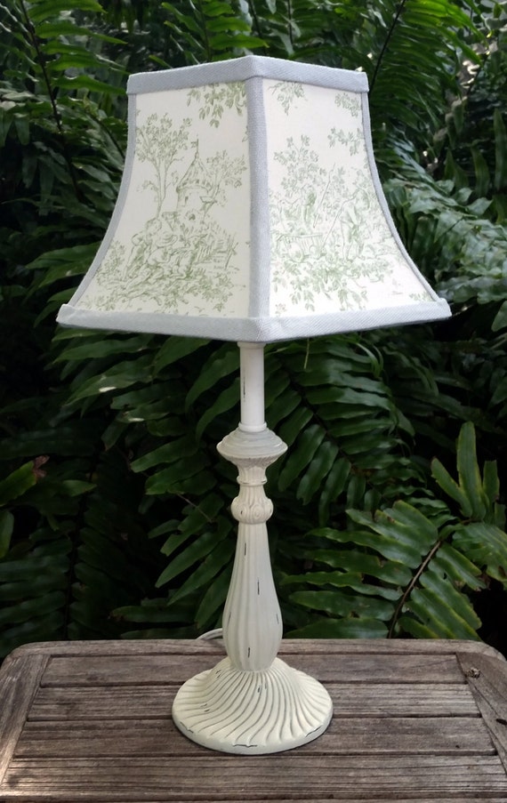 Toile Lamp Shade Chandelier Square Bell Frame by VeroLampshades