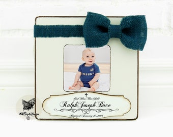 Baptism Gift Boy Christening Gift BOY Baptism gift from Godparent Personalized picture Frame Godchild Frame Baby Shower First Birthday Gift