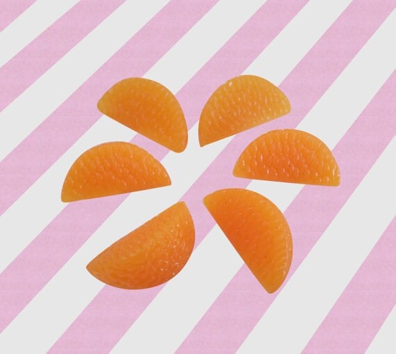 26mm Kawaii Cute Juicy Tangerine Orange Slices by BubbleGumCrush