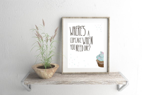 SüÃe cupcake wand kunstdruck/poster backen handgezeichnete