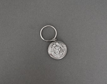 Lion Keychain Locket Men's Locket Keychain Personalize Keychain Leo Gifts Jewelry Groomsmen Anniversary Weddings Gifts for Him Men's Gifts
