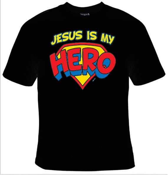 Items similar to Jesus is My Hero Christian Superhero T-Shirt S-2XL ...